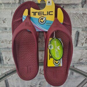 TELIC Flip Flops – Award-Winning Comfort, Dark Cherry, New with Tags, Size 9W/8M